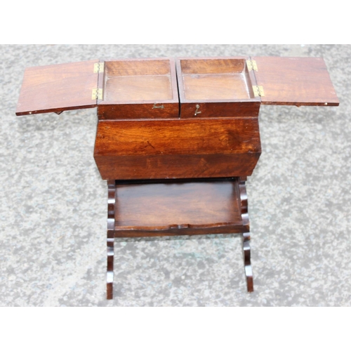 92 - An unusual early 20th century sewing box on stand