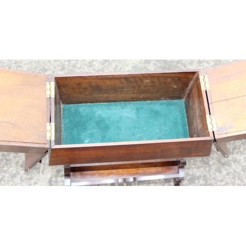 92 - An unusual early 20th century sewing box on stand