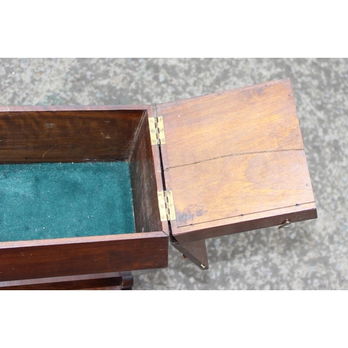 92 - An unusual early 20th century sewing box on stand