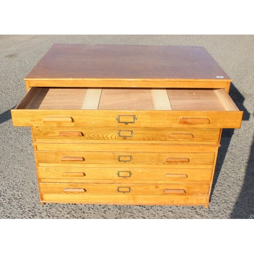 151 - 6 drawer vintage Oak plan chest