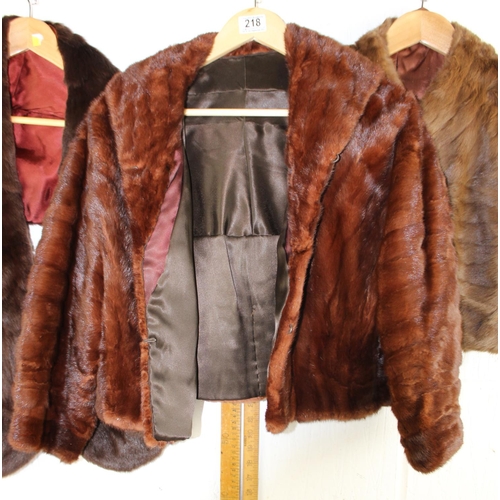 218 - 3 vintage fur stoles/ jackets