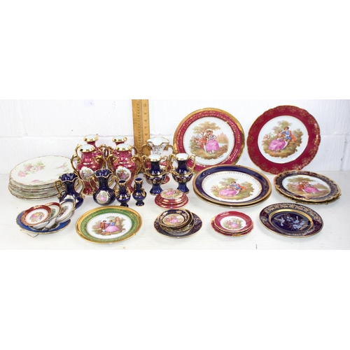 1933 - A huge qty of Limoges ceramics items to inc an early 20th century set of dessert plates with floral ... 