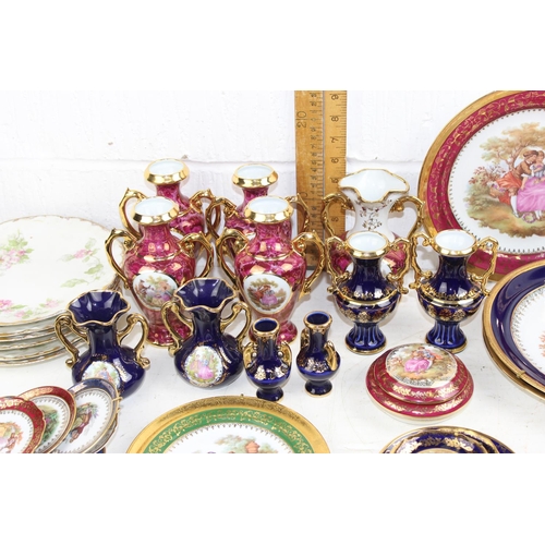 1933 - A huge qty of Limoges ceramics items to inc an early 20th century set of dessert plates with floral ... 