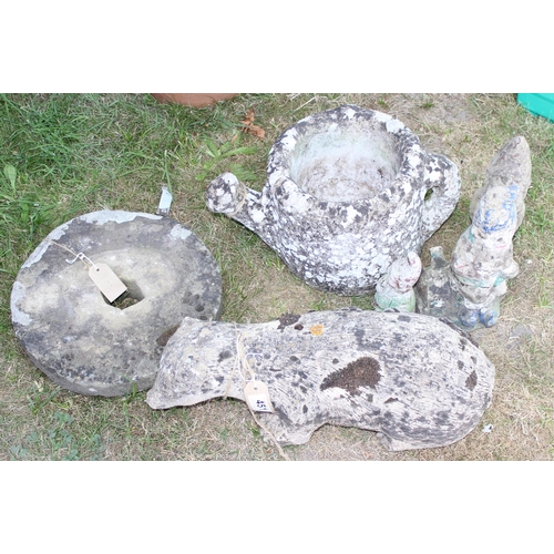 451 - Large qty of assorted concrete garden ornaments