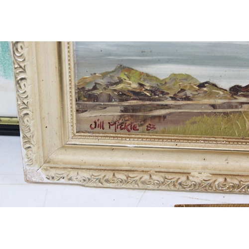 319 - 3 oil paintings to inc one by Jill Mickle and various other pictures and prints