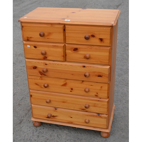 18 - Pine 2 over 2 over 4 chest of drawers