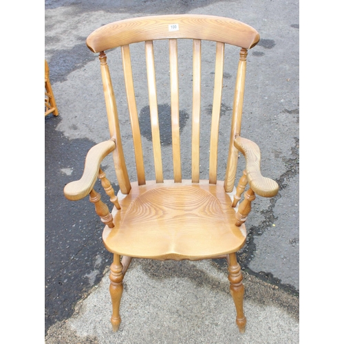 100 - Slat-back farmhouse style armchair