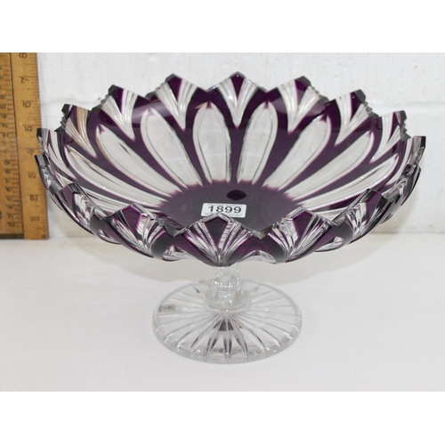 1899 - A huge and impressive Bohemian Caesar Crystal bowl or Tazza with purple flashing