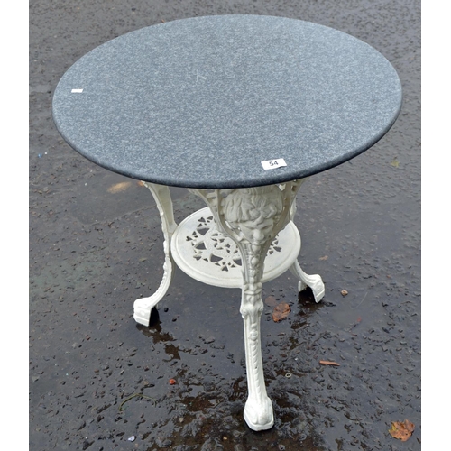 54 - Marble topped painted pub table