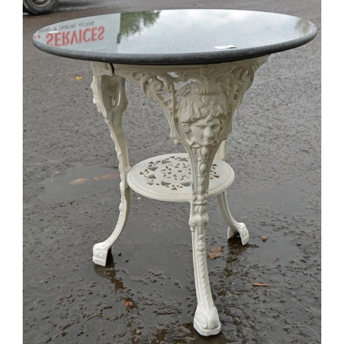 54 - Marble topped painted pub table