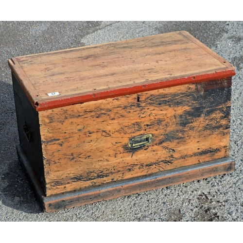 57 - An antique pine trunk