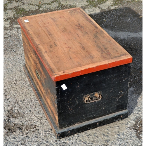 57 - An antique pine trunk