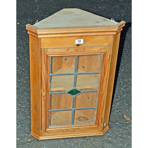 59 - Lead-glazed pine cabinet