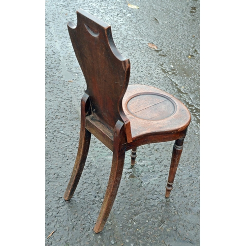 63 - Mahogany shield-back hall chair