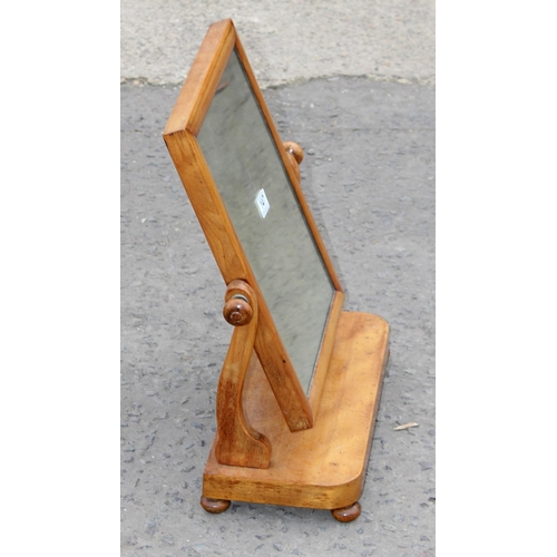 16 - A Victorian table top dressing mirror with wooden stand