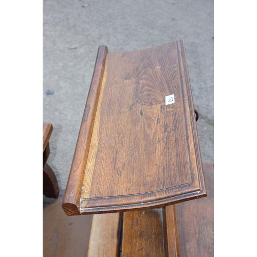 140 - An unusual single person antique Gothic Revival church choir pew with of solid oak and wrought iron ... 