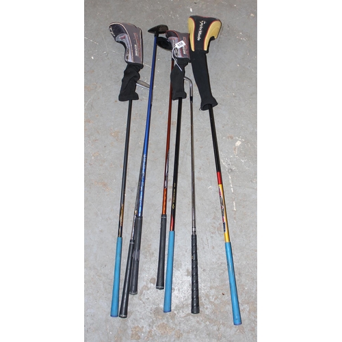 658 - Qty of assorted graphite shafted drivers and woods, Vokey wedge etc