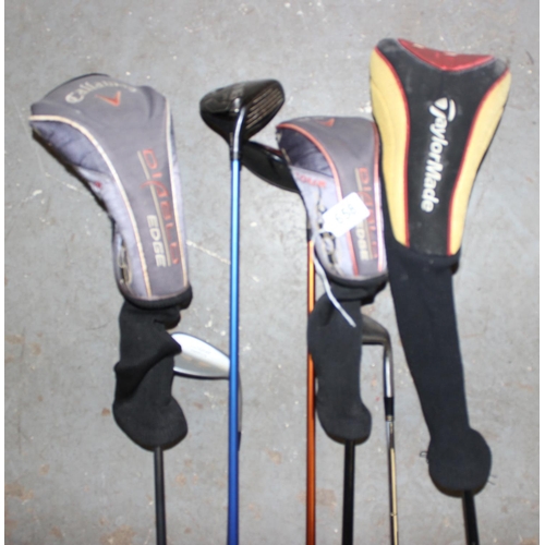658 - Qty of assorted graphite shafted drivers and woods, Vokey wedge etc