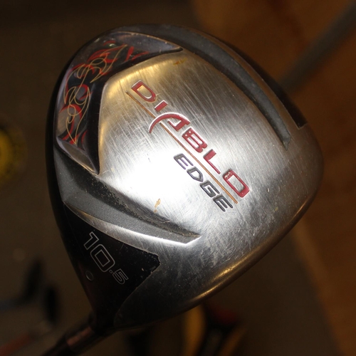 658 - Qty of assorted graphite shafted drivers and woods, Vokey wedge etc