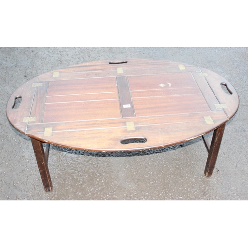 164 - An antique style folding butler's tray top table