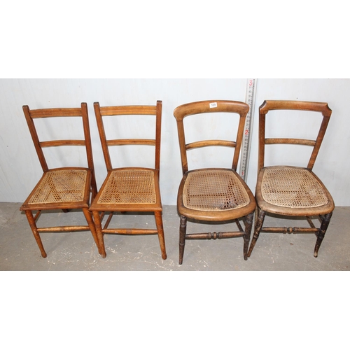 109 - 4 vintage chairs with Bergere seats