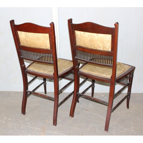 111 - 2 antique inlaid Mahogany chairs