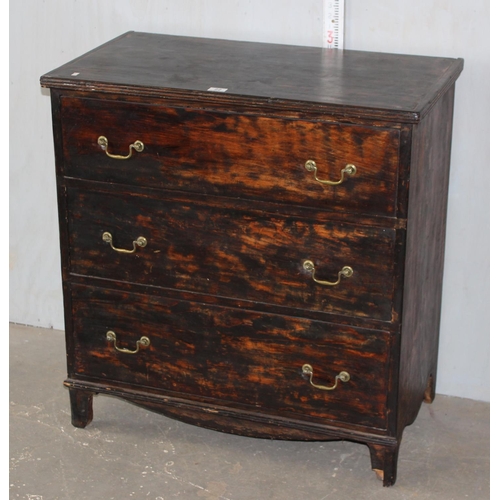 22 - 3 drawer Chest of drawers with brass handles