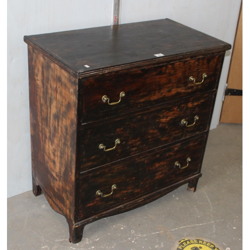 22 - 3 drawer Chest of drawers with brass handles