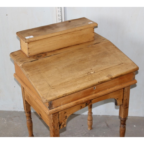 5 - A small antique pine Clerk's writing desk