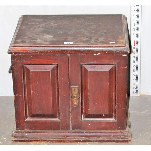 65 - An antique 6 drawer collectors chest converted from an old cutlery box