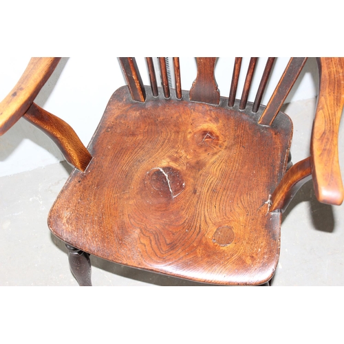 9 - Vintage wheel back armchair with Elm seat