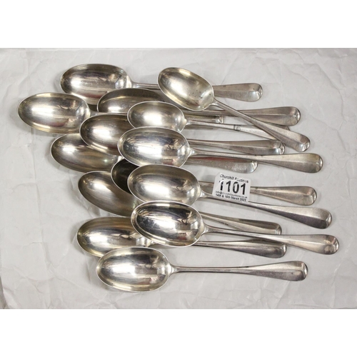 1101 - A set of 12 solid silver 