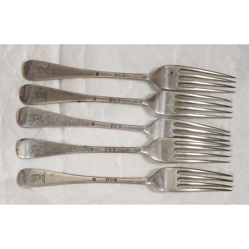 1102 - A set of 10 solid silver dinner forks, London 1898 by Goldsmiths & Silversmiths Co (William Gibson &... 