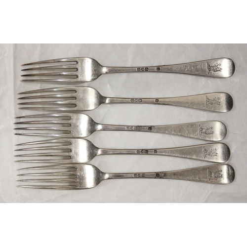 1102 - A set of 10 solid silver dinner forks, London 1898 by Goldsmiths & Silversmiths Co (William Gibson &... 