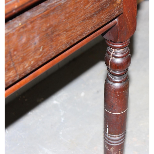 141 - Small antique single desk with drawer