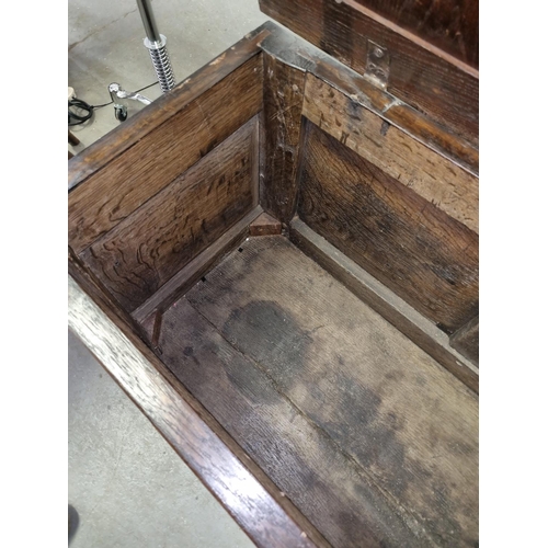 139 - 18th century Oak coffer with carved details