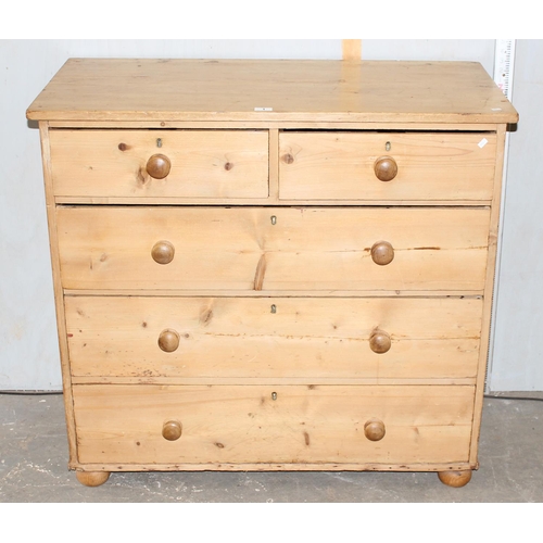 1 - Antique pine 2 over 3 chest of drawers