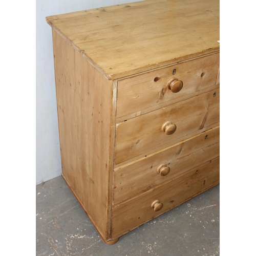 1 - Antique pine 2 over 3 chest of drawers