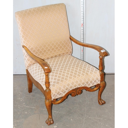 102 - Vintage armchair with carved details