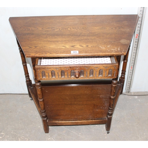 105 - Trapezium shaped vintage oak hall table