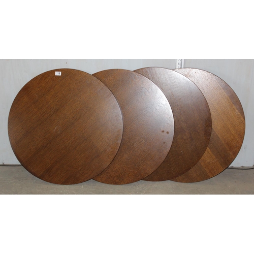 118 - 4 round Oak table tops