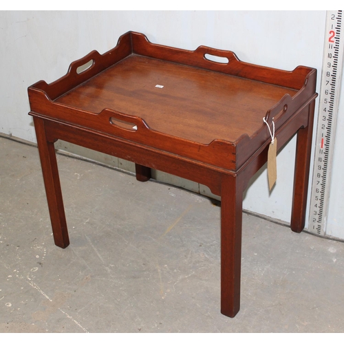 119 - Georgian style Mahogany butler's tray on stand