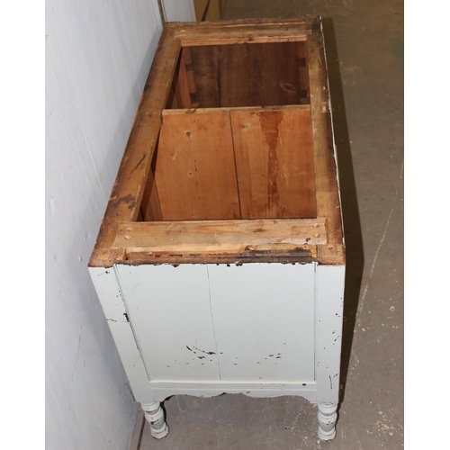 125 - Vintage painted wooden washstand, no top