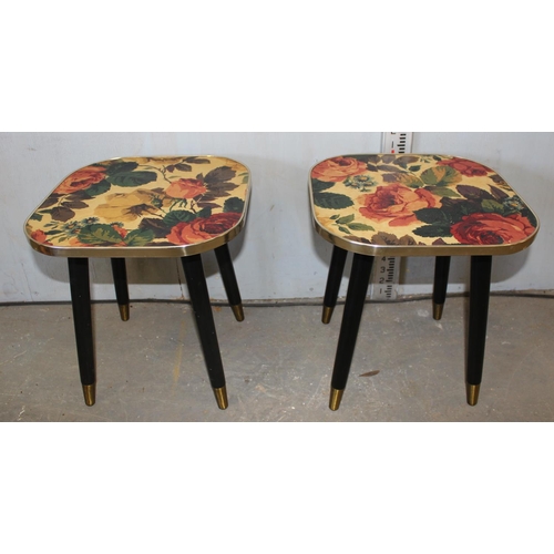 127 - A pair of retro low tables and a matching magazine rack by Arnold Designs