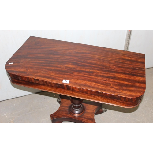 22 - A 19th century mahogany folding tea table