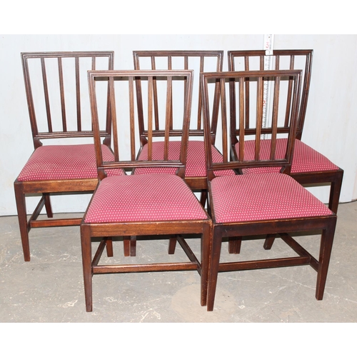 3 - A set of 5 Georgian mahogany dining chairs