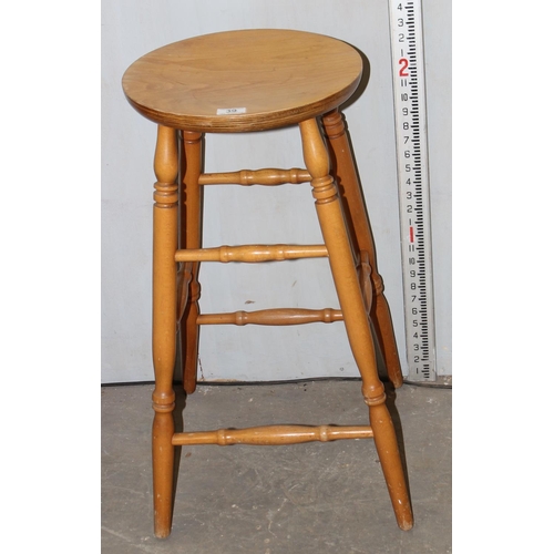 39 - Pair of  Beech stools with Eley stamped on underside