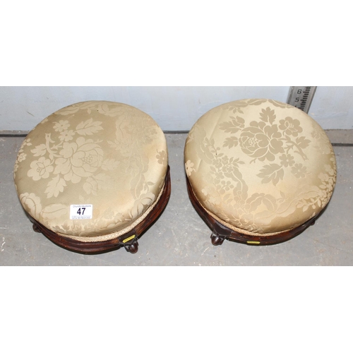 47 - A pair of antique small footstools