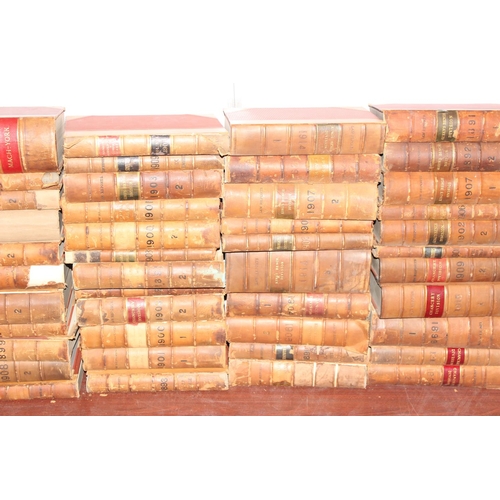 550 - A large qty of late 19th & early 20th century Law Reports books, approximately 91 volumes stretching... 