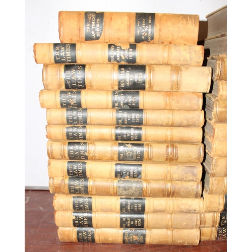 551 - A large qty of early 20th century Law Times Report books, approximately 34 volumes stretching approx... 